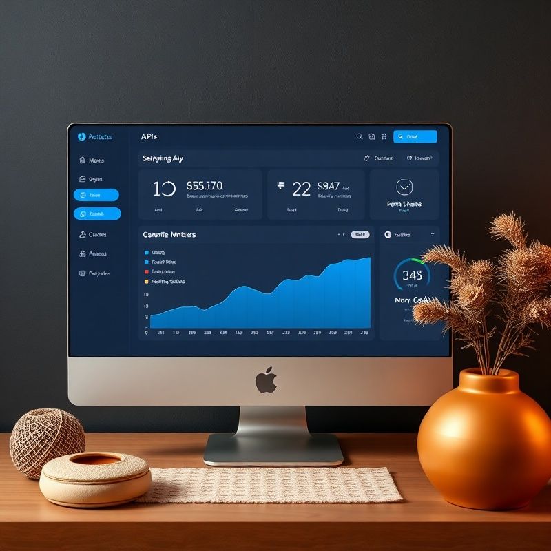 Screenshot della dashboard di monitoraggio degli endpoint API con accenti azzurri su sfondo scuro